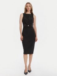 Rinascimento Sukienka koktajlowa CFC0125073003 Czarny Slim Fit. Czarne sukienki damskie Rinascimento, s, bez wzorów, z syntetyku, wizytowe, bez kołnierzyka, bez ramiączek. Za 499.99 zł.