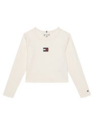 Tommy Hilfiger Bluzka KG0KG09065 D Écru Regular Fit. Bluzki dla dziewczynek Tommy Hilfiger, bez wzorów, z bawełny, bez ramiączek. Za 179.99 zł.