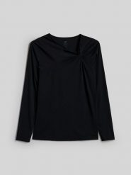 4F Longsleeve do jogi szybkoschnący damski - czarny L. Czarne t-shirty damskie 4f, l, bez wzorów, z materiału, klasyczne, bez kołnierzyka. Za 129.99 zł.