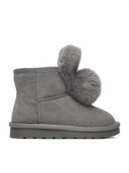 Badura Śniegowce EO-HY669016S-1 Szary. Szare buty zimowe dziewczęce Badura, ze skóry, bez zapięcia. Za 159.99 zł.