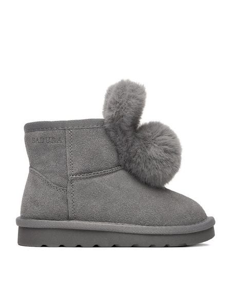 Badura Śniegowce EO-HY669016S-1 Szary. Szare buty zimowe dziewczęce Badura, bez wzorów, ze skóry, bez zapięcia. Za 219.99 zł.