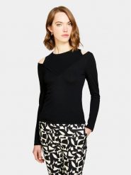 Sisley Sweter 1B7YM104G Czarny Slim Fit. Czarne swetry damskie Sisley, xs, bez wzorów, z syntetyku, bez kołnierzyka, bez ramiączek, bez kaptura. Za 279.99 zł.