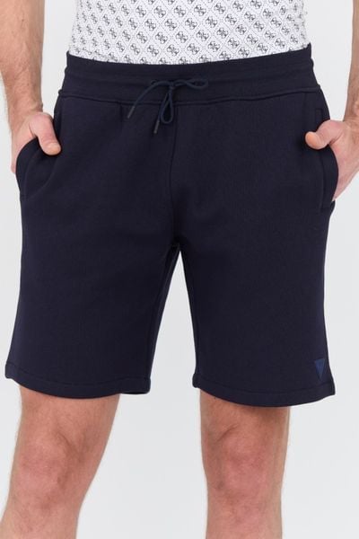 GUESS Granatowe męskie spodenki Aldwin, Rozmiar XL. Niebieskie szorty męskie Guess, l, z aplikacjami. W wyprzedaży za 197.99 zł.