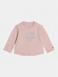 Tommy Hilfiger Bluzka KN0KN01917 Różowy Regular Fit. Czerwone t-shirty i topy dla dziewczynek Tommy Hilfiger, bez wzorów, z bawełny, bez ramiączek. Za 79.99 zł.
