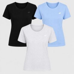 T-SHIRT DAMSKI 4F ZESTAW 3PAK KOSZULKA SPORTOWA KOMPLET XL F3308 SS26. Koszulki sportowe damskie 4f, uniwersalny, bez wzorów, z bawełny, bez kołnierzyka, bez ramiączek, na fitness i siłownię. Za 89.90 zł.
