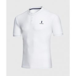 Koszulka Polo Męska Excellence. Białe koszulki polo męskie NORDICDOTS, m, bez wzorów, z poliesteru, bez kołnierzyka, bez ramiączek. Za 235.00 zł.