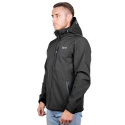 Kurtka softshell męska Pros Sport SOFTGRIT 729CH. Czarne kurtki męskie Pros, m, bez wzorów, z softshellu, trekkingowe. Za 299.00 zł.