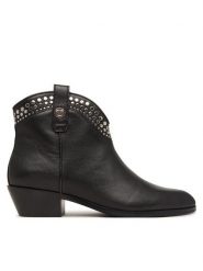 PINKO Kowbojki Jane 05 SD0555P149 Czarny. Czarne botki damskie Pinko, ze skóry, bez obcasa, na płaskiej podeszwie, bez zapięcia. Za 1,399.00 zł.