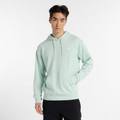 Bluza męska New Balance MT41508CYS – miętowa. Zielone bluzy męskie New Balance, l, z aplikacjami, z bawełny, bez kaptura. Za 199.99 zł.