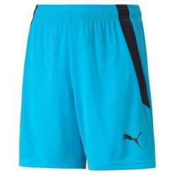 Spodnie piłkarskie chłopięce Puma Teamliga. Czarne spodnie materiałowe dla chłopców Puma, bez wzorów, sportowe. Za 107.38 zł.