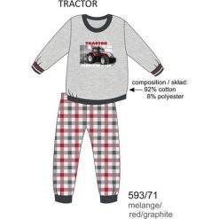 Piżama chłopięca DR 593/71 Tractor Melanż szara r. 128. Szare bielizna dla chłopców Cornette, melanż. Za 49.87 zł.