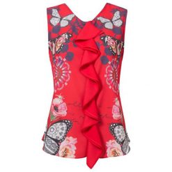 Desigual Top Damski Blus Ginebra Xs Czerwony. T-shirty damskie marki Desigual. Za 249.00 zł.