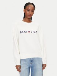 Gant Bluza 4200577 Biały Regular Fit. Białe bluzy damskie GANT, s, bez wzorów, z bawełny, bez kaptura. Za 339.99 zł.