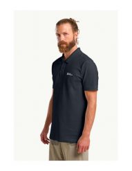 Koszulka polo męska Jack Wolfskin Essential. Niebieskie koszulki polo męskie Jack Wolfskin, l, bez wzorów, z tkaniny, bez ramiączek. Za 251.10 zł.