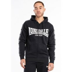 Klasyczny rozpinany sweatshirt z kapturem Lonsdale Bigton. Białe kurtki męskie Lonsdale, m, bez wzorów, klasyczne, z kapturem. Za 266.00 zł.