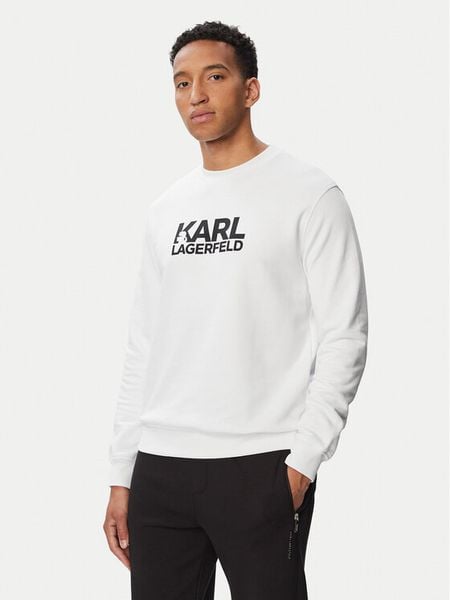 KARL LAGERFELD Bluza 705780 563917 Biały Regular Fit. Białe bluzy męskie KARL LAGERFELD, m, bez wzorów, bez kaptura. Za 439.99 zł.