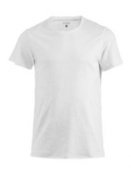Clique Derby-T T-shirt z bawełny slub — modern fit. Białe t-shirty męskie CLIQUE, m, bez wzorów, z bawełny, bez kołnierzyka. Za 96.59 zł.