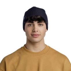 Czapka BUFF Crossknit Beanie Solid. Niebieskie czapki i kapelusze damskie Buff, bez wzorów. Za 114.39 zł.