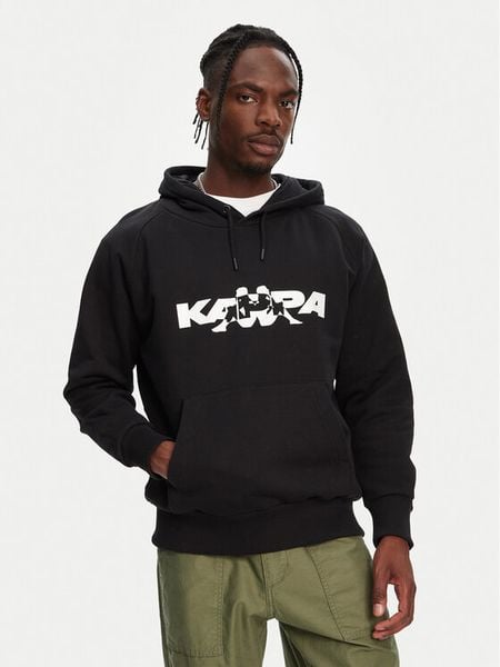 Kappa Bluza Nhayma 341V57W Czarny Regular Fit. Czarne bluzy męskie Kappa, m, bez wzorów, z bawełny, bez kaptura. Za 259.99 zł.