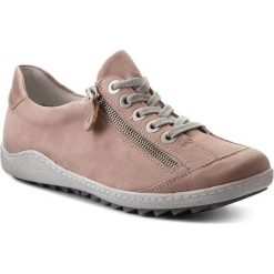 Półbuty REMONTE BY RIEKER - R1402-31 Rosa. Czerwone półbuty damskie Remonte by Rieker, z materiału. W wyprzedaży za 219.00 zł.