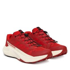 Buty do biegania Salomon. Czerwone buty sportowe męskie Salomon, bez zapięcia, do biegania. Za 639.99 zł.