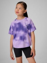4F Koszulka sportowa szybkoschnąca dziewczęca - multikolor 122/128 (6-8 lat). T-shirty i topy dla dziewczynek 4f, bez wzorów, z materiału, bez ramiączek. Za 69.99 zł.