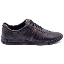 Joker Buty męskie skórzane 521 czarne. Czarne półbuty na co dzień męskie ze skóry, klasyczne, bez zapięcia. Za 351.82 zł.