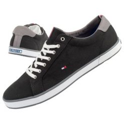 Trampki Tommy Hilfiger FM0FM00596990 czarne. Czarne trampki męskie bez wzorów, z gumy, klasyczne, bez zapięcia. Za 414.66 zł.