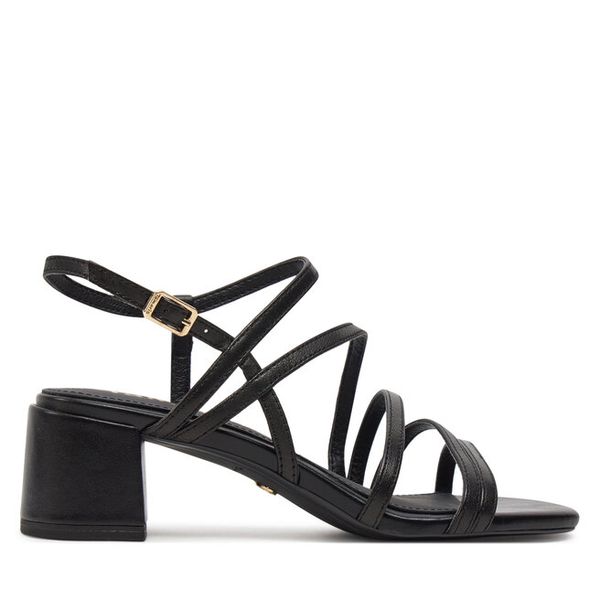Sandały Tamaris. Czarne klapki damskie Tamaris, bez wzorów, bez obcasa, na słupku, bez zapięcia. Za 259.99 zł.
