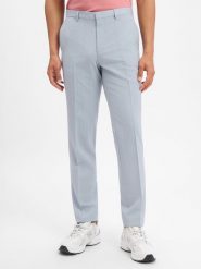 HUGO spodnie z zestawu modułowego z domieszką wełny owczej Mężczyźni Super Slim Fit niebieski, 48. Niebieskie eleganckie spodnie męskie Hugo, m, bez wzorów, z wełny. Za 499.95 zł.