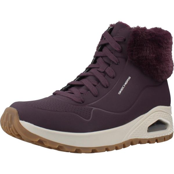 SKECHERS UNO RUGGED FALL AIR Bordeaux. Czerwone obuwie sportowe damskie Skechers, za kostkę, trekkingowe. Za 449.88 zł.