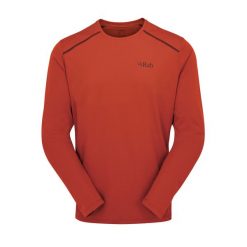Longsleeve męski Rab Force. Czerwone bluzki z długim rękawem męskie RAB, m, bez wzorów, bez kołnierzyka. Za 189.99 zł.