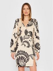 Rinascimento Sukienka koktajlowa CFC0018079002 Beżowy Regular Fit. Brązowe sukienki damskie Rinascimento, xs, bez wzorów, z syntetyku, wizytowe, bez kołnierzyka, bez ramiączek. Za 549.99 zł.