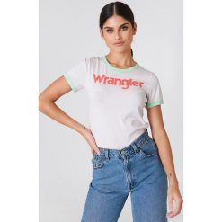 Wrangler T-shirt retro Kabel - Offwhite. Szare t-shirty damskie Wrangler, z nadrukiem, z bawełny, z kontrastowym kołnierzykiem. Za 121.95 zł.