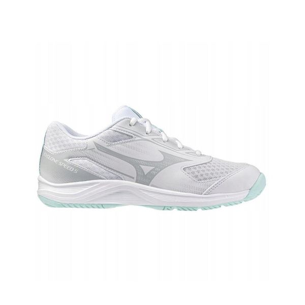 Buty do siatkówki damskie Mizuno Cyclone Speed 5. Białe obuwie sportowe damskie Mizuno, bez wzorów, do siatkówki. Za 249.99 zł.