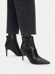 Nine West Botki CEO-C5179 Czarny. Czarne botki damskie Nine West, ze skóry, bez obcasa, na szpilce, bez zapięcia. Za 279.99 zł.