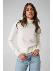 Guess Jeans Sweter 184166 Biały Classic Fit. Białe swetry damskie Guess Jeans, xs, z aplikacjami, z jeansu, bez kołnierzyka, bez ramiączek, bez kaptura. Za 349.99 zł.