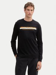 Tom Tailor Denim Longsleeve 1043888 Czarny Regular Fit. Czarne bluzki z długim rękawem męskie Tom Tailor Denim, l, bez wzorów, z bawełny, bez kołnierzyka. Za 99.99 zł.