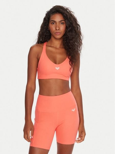 Roxy Biustonosz sportowy Heart Into It ERJKT04359 Koralowy. Pomarańczowe koszulki sportowe damskie Roxy, s, bez wzorów, z syntetyku, bez kołnierzyka, bez ramiączek, na fitness i siłownię. Za 109.99 zł.