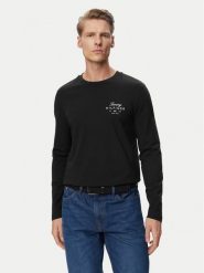 Tommy Hilfiger Longsleeve Script Stack MW0MW43225 Czarny Regular Fit. Czarne bluzki z długim rękawem męskie Tommy Hilfiger, m, bez wzorów, z bawełny, bez kołnierzyka. Za 209.99 zł.