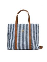 Tommy Hilfiger Torebka Th Premium Beach Le Mini Tote AW0AW17208 Niebieski. Niebieskie torebki do ręki damskie Tommy Hilfiger, bez wzorów, z materiału, bez dodatków. Za 419.99 zł.