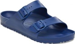Birkenstock klapki Arizona EVA 1019142 NAVY (szerokość wąska) 39. Niebieskie klapki damskie Birkenstock, bez wzorów, sportowe, bez obcasa. Za 370.64 zł.