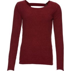 Sweter z szenili z perełkami bonprix czerwony rubinowy. Swetry damskie bonprix. Za 44.99 zł.