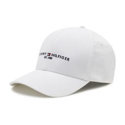 Czapka z daszkiem Tommy Hilfiger. Białe czapki i kapelusze męskie Tommy Hilfiger, bez wzorów. Za 109.99 zł.