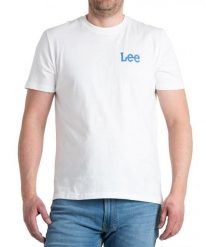 LEE MEDIUM WOBBLY TEE MĘSKI T-SHIRT KOSZULKA LOGO NADRUK BRIGHT WHITE LL04FQLJ 112331451. Białe t-shirty męskie Lee, m, bez wzorów, bez kołnierzyka. Za 69.99 zł.