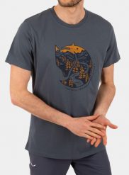 Koszulka bawełniana Fjallraven Arctic Fox T-shirt. Szare t-shirty męskie Fjällräven, na lato, m, bez wzorów, z bawełny, klasyczne, bez kołnierzyka. Za 258.49 zł.