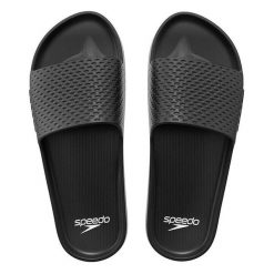 Klapki basenowe antypoślizgowe męskie Speedo Slide Entry. Czarne skarpety męskie Speedo, bez wzorów. Za 59.99 zł.