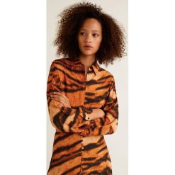 Mango - Koszula Huna. Brązowe bluzki damskie Mango, l, bez wzorów, z materiału, casualowe, bez kołnierzyka, bez ramiączek. W wyprzedaży za 59.90 zł.