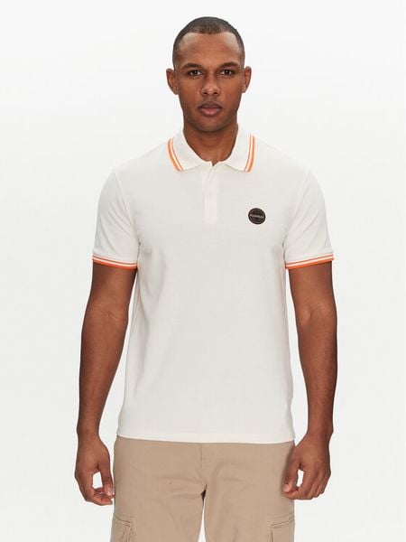 Napapijri Polo E-Macas NP0A4ID5N1A1 Biały Regular Fit. Białe koszulki polo męskie Napapijri, m, bez wzorów, z bawełny, bez ramiączek. Za 239.99 zł.