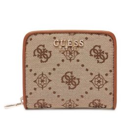 Portfel Guess. Brązowe portfele damskie Guess, z aplikacjami. Za 159.99 zł.